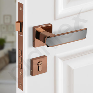 Plantex Brass Premium Door Lock With 3 Years Of Warranty/Main Door Lock For Home/Mortise Lock For Door - Main Door Lock Set (7112 - PVD Choco & Satin Black)