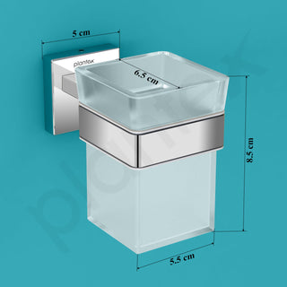 Plantex Stainless Steel Tumbler Holder for Bathroom/Toothbrush Glass Holder/Bathroom Accessories - Pack of 1, Aqua (Chrome)