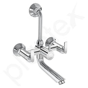 Plantex Wall Mixer for Bathroom 2 in 1 with L-Bend Provision for Overhead Shower/Mixer Tap for Bathroom with Water Saving Nozzle Tap- 7 Year Warranty (Bal-518-Chrome)
