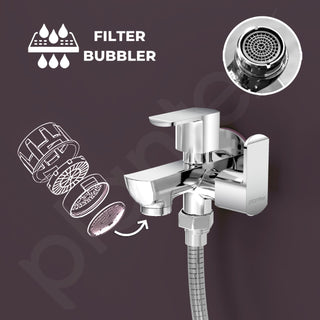 Plantex Two Way Tap/2 in 1 Bib Cock Water Tap/Wash Basin Tap for Home with Wall Flange & Teflon Tape/Bathroom Accessories-(CRM-1285-Chrome)