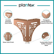 Plantex 4 Inch Sofa Legs for Bed Furniture/Sofa Legs for Table/Sofa Support Legs with Rubber Grip (Rose Gold, 8 Pcs)