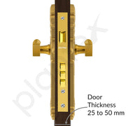 Plantex Main Door Lock Handle Set/6-Lever Lock Mechanism with 3 Years of Warranty/Mortise Door Lock with 3 Keys, Brass Lockbody & Cylinder(657- Gold)