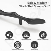 Plantex Cabinet Handle/Kitchen Cabinet Door Handle/Wardrobe/96 mm Cupboard Handle/Door Pull-Push Handle for Home/Office - Pack of 2 (Black)