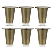 Plantex 3 Inch Sofa Legs for Bed Furniture/Sofa Legs for Table/Sofa Support Legs with Rubber Grip (Brass Antique, 6 Pcs)