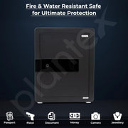 Plantex Safe Locker for Home/55 litre Safety Locker Box with Biometric Fingerprint, Touchscreen & Emergency Key/Tijori with External Power Backup - (Black)