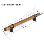 Plantex 12 Inch Main Door Handle/Stainless Steel & Wooden Door Handle/Pull-Push Handle for Door/Office & Hotel - Pack of 1 (DTMD-428, Black & Wood)