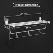 Plantex Towel Rack for Bathroom/304 Grade Stainless Steel Towel Stand/24 Inch Towel Hanger/Towel Holder/Bathroom Accessories - Pack of 1 (PM-2401, Chrome)