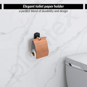 Plantex 304 Stainless Steel Toilet Paper Holder/Tissue Paper Roll Holder for Bathroom/Washroom/Bathroom Accessories -Parv (Rose Gold & Black)