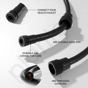 Plantex Jet Spray for Toilet/ABS Health Faucet with 1 Meter Shower Hose Pipe and Wall Hook/Health Faucet Set for Bathroom/Hand Gun for Toilet - (Black)