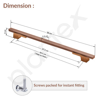 Plantex Cabinet Handle/288mm Handle for Cabinet/Door Pull-Push Handle for Home/Office/Hotel - Pack of 1 (Rose Gold)