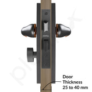 Plantex Heavy-Duty Door Lock Set - Main Door Lock Handle Set/Mortise Lock with 3 Keys, Brass Lock Body & Cylinder (8121 - Grey & PVD Choco)
