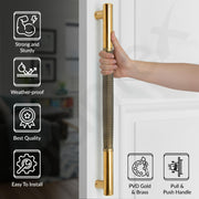 Plantex Main Door Handle/Stainless Steel & Aluminium Door Handle/600mm Pull-Push Handle for Home/Office/Hotel - Pack of 1 (DTMD-411, Brass Antique & Gold)