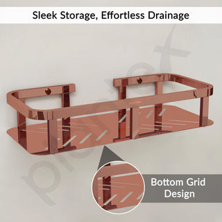 Plantex Stainless Steel 304 Grade Shelf for Bathroom/Storage Organizer/Kitchen Rack - Bathroom Accessories - Pack of 1 (12X5 Inches-PVD Rose Gold Finish)