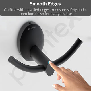Plantex 304 Grade Stainless Steel Robe Hook for Hanging Clothes/Towel Hanger/Hooks for Bathroom/Living Room/Bathroom Accessories - Oreva (Black)