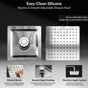 Plantex Stainless Steel Shower Head for Bathroom/8 x 8 inch Square Overhead Shower without Arm/Adjustable Bathroom Shower-(Ultra Slim-Chrome)