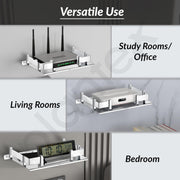 Plantex Stainless Steel Set Top Box Shelf for Wall/Multi-Functional Shelf for Home - 8 x 10 inch (Chrome Finish)