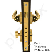 Plantex Triple Security Door Lock for Home/Main Door Lock Set with 3 Years of Warranty/Mortise Lock for Door with Brass Lock Body & Cylinder (7106-Gold)