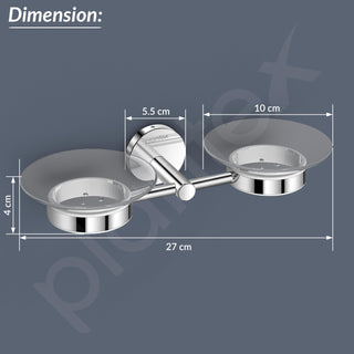 Plantex 304 Grade Stainless Steel Twin/Double Soap Holder Stand for Bathroom and Wash Basin/Bathroom Accessories - Oreo (Chrome)