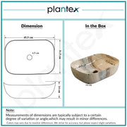 Plantex Ceramic Tabletop Washbasin/Bathroom Basin Sink/Wash Basin for Bathroom/Marble Basin Basin for Restaurant, Hotel (Brown & Grey Veins, 18 x 13 x 5.5 Inch)