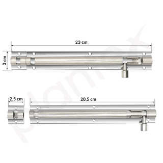 Plantex Heavy Duty 8-inch Joint-Less Tower Bolt for Wooden and PVC Doors for Home Main Door/Bathroom/Windows/Wardrobe - Pack of 6 (703, Silver - Chrome)