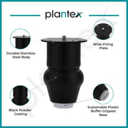plantex 4 Inch Sofa Legs for Bed Furniture/Sofa Legs for Table/Sofa Support Legs with Rubber Grip (Black Finish, 6 Pcs)
