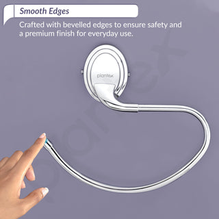 Plantex 304 Grade Stainless Steel Towel Ring for Bathroom/Hand Napkin Holder for Washbasin/Bathroom Accessories - Cubic (Chrome)