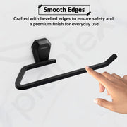 Plantex Towel Holder for Bathroom/304 Grade Stainless Steel Napkin Ring/Towel Hanger/Towel Ring/Bathroom Accessories - Pack of 1 (PMB-2404, Z-Black)
