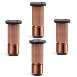 Plantex 4 Inch Sofa Leg for Bed Furniture/Aluminium Sofa Leg for Table/Support Legs/Furniture Leg - Pair of 2 (4 Piece) (DTS-77,Rose Gold)
