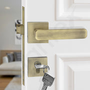 Plantex Triple Security Door Lock for Home/Main Door Lock Set with 3 Years of Warranty/Mortise Lock for Door with Brass Lock Body & Cylinder (7125, Brass Antique & Gold)