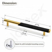 Plantex Stainless Steel & Aluminium Cabinet Handle/160mm Wardrobe Door Handle/Cupboard Pull-Push Handles for Home/Office - Pack of 1 (Black & Gold)