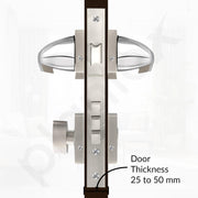 Plantex Heavy Duty Door Lock/Main Door Mortise Lock Handle/Handle Set for Home/Office - Door Accessories- (APS-PT-009- Satin - Chrome)