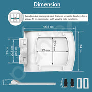 Plantex Polypropylene Toilet Seat/Western Toilet Seat/Soft Closing Commode Seat for Bathroom - Elongated Seat (Glossy White)