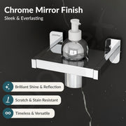 Plantex 304 Grade Stainless Steel Liquid Soap Dispenser for Bathroom/Shampoo Dispenser/Handwash Dispense/Bathroom Accessories - (Rolex, Chrome)