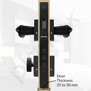 Plantex Main Door Lock/Mortise Lock for Doors - Robust Door Handle for Home with Brass Locks Body & Cylinder (PT-014, Black)