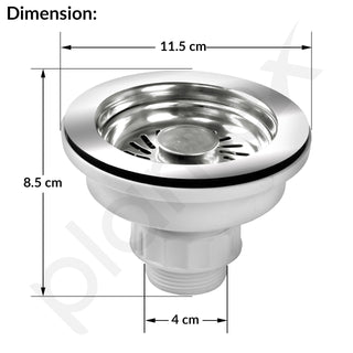 Plantex Coupling for Kitchen Sink/304 Grade Stainless Steel Waste Coupling/Round Shape Coupling - Pack of 1 (Chrome Finish)