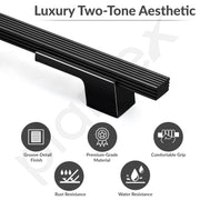 Plantex Aluminium Cabinet Handle/900mm Wardrobe Handle for Home/Cupboard Door Pull-Push Handles for Office - Pack of 1 (DTC-5580, Black)