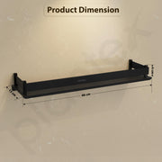 Plantex Stainless Steel Shelf for Bathroom/Multipurose Bath Room Wall Shelf/Bathroom Organiser with Drill (18 x 5 Inch, Black)