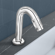 Plantex Pure Brass Mouth-Flow Swan Neck Pillar Cock Water Tap/Tabletop Basin Tap with Teflon Tape/7 Year Warranty (MAG-1203-Chrome)