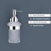 Plantex 304 Grade Stainless Steel Hand Wash Holder for Wash Basin/Liquid Soap Dispenser/Bathroom Accessories - Parv (Chrome)