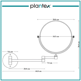 Plantex Premium Brass Magnifying Mirror/Two-Sided 360° Swivel Shaving Mirror with 5x/1x Magnification/Vanity Mirror for Bathroom (8 Inches-Chrome/Wall Mount)