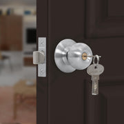 Plantex Stainless Steel Door Lock - Cylindrical Lock With 3 Keys/Tubular Door Knob/Lock For Main Door/Bedroom (Matt)