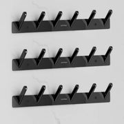Plantex Wall Hooks for Hanging Cloth/Stainless Steel Towel Hangers/Bathroom Robe Hooks/Door Hangers/Square Wall Hook/Hook Rail for Hanging Keys - 6 Hooks (Pack of 3,  PVD Black)