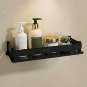 Plantex Stainless Steel Bathroom Shelf/Rack/Bathroom Organizer with Drill/Kitchen Storage Shelf/Wall Mounted Washroom Accessories  (Matt Black - 12x5 inches)