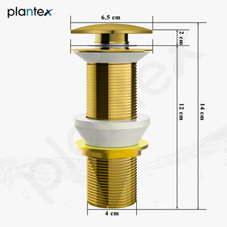 Plantex Pure Brass Waste Coupling/5 inch Drain Outlet System Full Thread Pop up Waste Coupling for Wash Basin (Glossy Gold - Pack of 1)