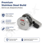 Plantex Bathroom Indicator Lock/Stainless Steel Indicator Deadbolt for Home/Toilet Partition Door Lock/Round Indicator Bolt Bathroom - Pack of 1 (Matt)