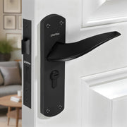 Plantex Heavy-Duty Door Lock Handle Set/ 6-Lever Lock Mechanism with 3 Years of Warranty/Mortise Lock with 3 Keys, Brass Lock Body & Cylinder - (Z-Black)