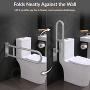Plantex Stainless Steel 24 Inch U-Shape Handle for Bathroom Support/Bedside Anti-Slip Shower Grab Bar for Bathroom/Space-Saving Safety Bar for Shower/Toilet- (2046, Chrome)