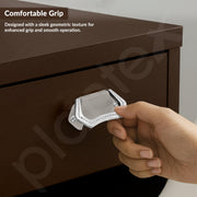 Plantex Drawer Kadi/3 Inch Chest Handle for Drawer/Rectangular Cabinet Kadi/Pull-Push Kadi for Home/Office Drawer - Pack of 6 (DTK-296, Satin White & Chrome)