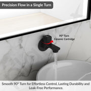 Plantex Single Knob Water Tap for Bathroom with Water-Saving Aerator/Wall Mount Bib Cock with Wall Flange and Teflon Tape/Brass Spindle Bib Tap for Home (Black)