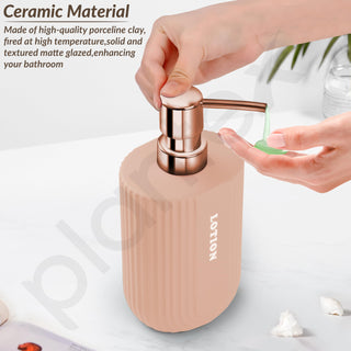 Plantex Ceramic Bathroom Set - Soap Holder for Bathroom/Liquid Soap Dispenser/Tumbler Holder/Toothbrush Holder - 3 Pcs Set